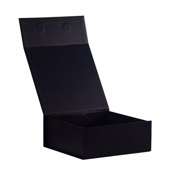 Kundenspezifische Luxus-Geschenkbox aus schwarz bedrucktem, starrem, faltbarem Karton mit Magnetverschluss für Wein/Kleidung/Bekleidung/Schuhe/Kosmetik/Geschenk